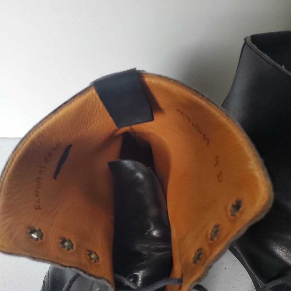 Polo Ralph Lauren Cap Toe  Ankle Boots Mens 9 D Black Lace Up Made In England - Picture 5 of 16